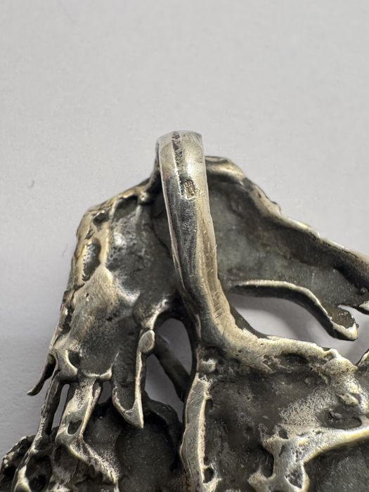 Pandantiv Argint 925 vechi, Art Nouveau. Perla baroc, aquamarin,granat