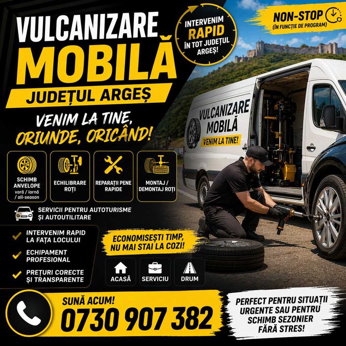 Vulcanizare mobila Camion,Autoturism ,Autoutilitara si Agroingustriale