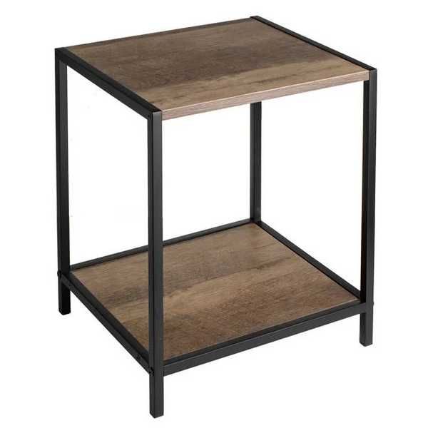 Декоративна масичка Mercado Trade, 2 нива, Метал-Дърво, Кафяв