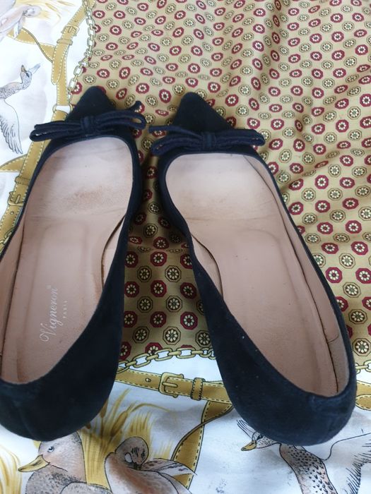 Pantofi dama piele naturala intoarsa suede kitten heels