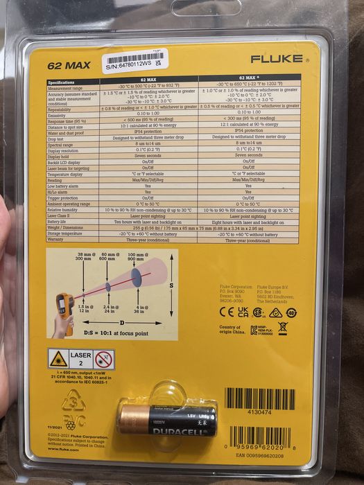 Нов Fluke 62 MAX IR термометър – безконтактен, професионален
