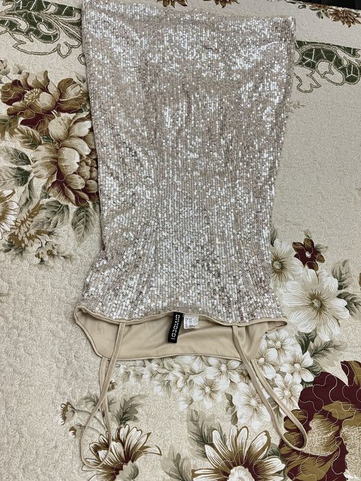 Блестящее нарядное мини платье из H&M