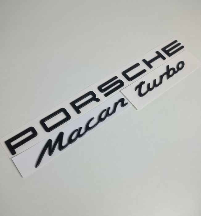 Pachet-Set-Emblema-Sigla-Logo-Stema-Spate-Haion-Porsche-Cayenne-Panamera-Macan-Negru-Lucios-Full-Black-Turbo-4-S-GTS-Poze-Reale-Calitate-Superiora