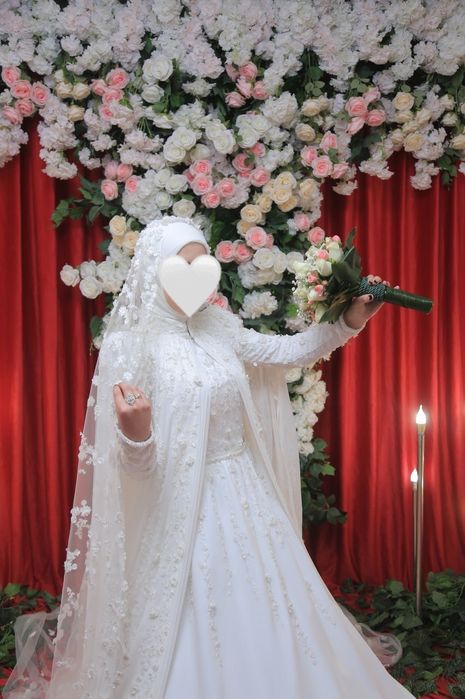 Kelinlik/ Muslima oq libosi (abaya bilan)- ideal holatda