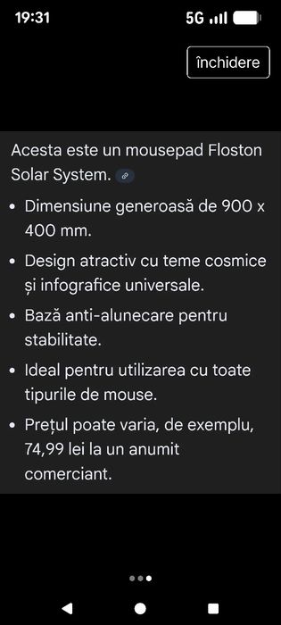 Mouse pad Floston Solar System produs Nou