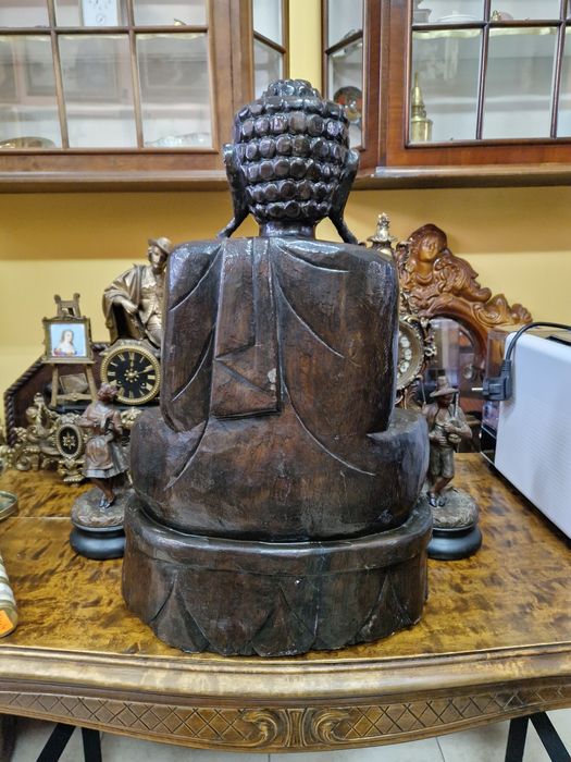 Великолепна антикварна дървена фигура статуетка