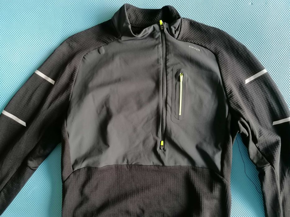 Мъжка блуза за бягане KIPRUN RUN 900 Warm [Размер: S] [Цвят: Черенщ]