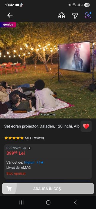 Set ecran  videoproiector