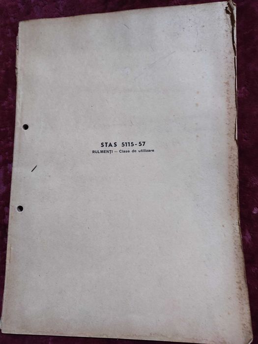 Vechi carti + STAS-clase de utilizare despre rulmenti