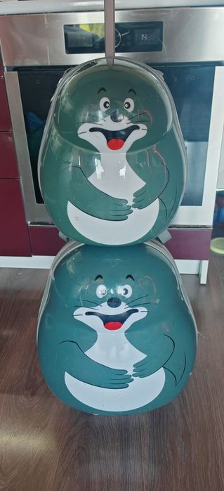 Детски куфар и раница твърди комплект