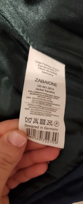 Geacă de iarnă verde Zabaione, S