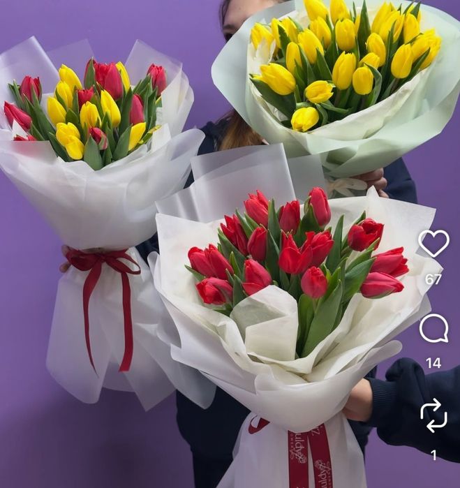 Тюльпаны крупные доставка по городу