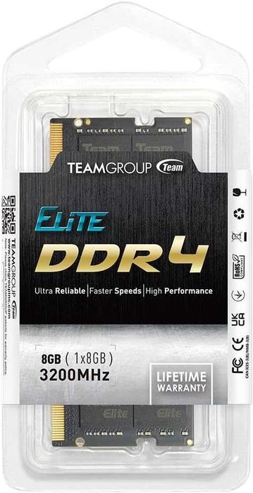 Оперативная память TEAMGROUP Elite DDR4 so-dimm 8GB Single 3200MHz