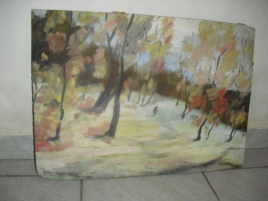 "Peisaj de Iarna " Leonard Slavu Tablou in Ulei circa 1970's