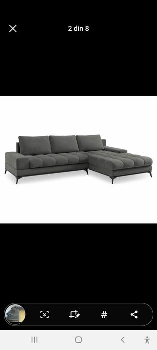 Canapea Coltar extensibil dreapta Windsor Deneb Dark Grey