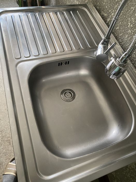 Mască+chiuvetă inox+baterie extensibilă