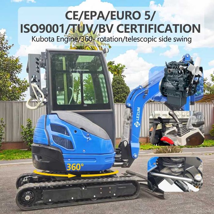 LEZUM Mini excavator chinezesc Vânzări directe din fabrică, preț redus