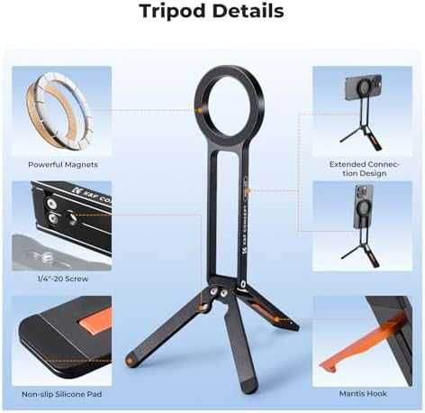 Нов Магнитен Статив Държач Телефон iPhone MagSafe Компактен Селфи Стик