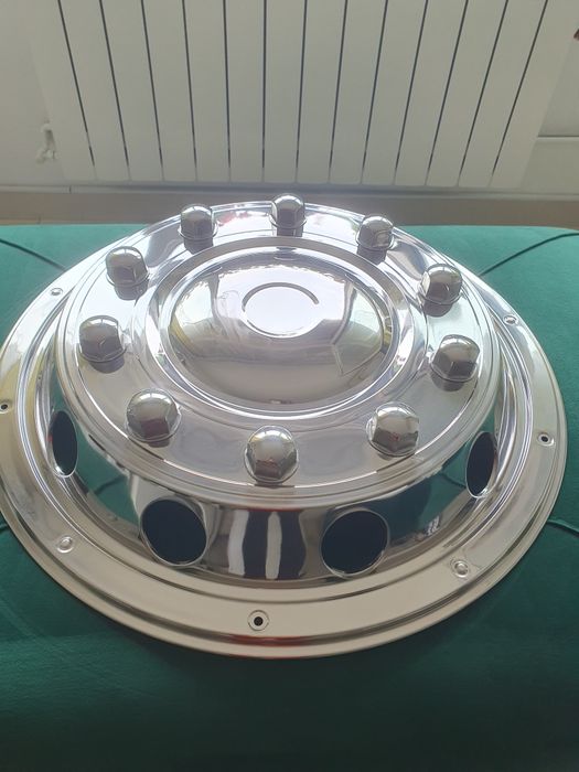 Set 2 capace roți spate AUTOCAR, CAMION 22,5" crom, noi