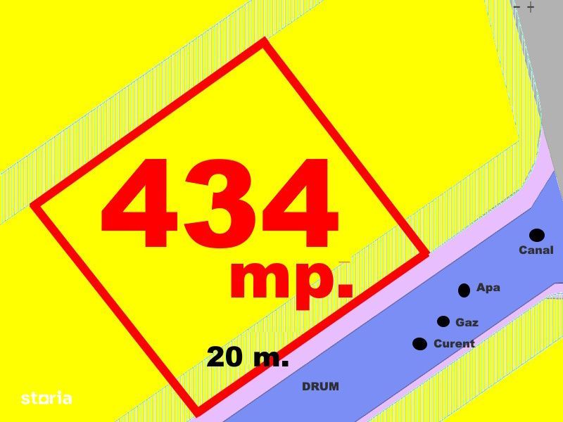 Teren Intravilan Alba Micesti 434 mp d=16,5 m 2 drumuri PUZ Aprobat Ut
