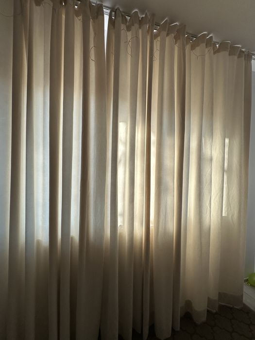 Set Draperii bej semiopac, două bucăți