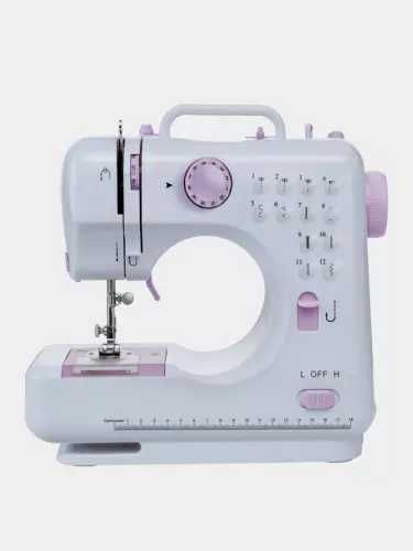 Mini tikuv mashinasi FHSM-505, 12 chokli, Oq Plastik Korpus