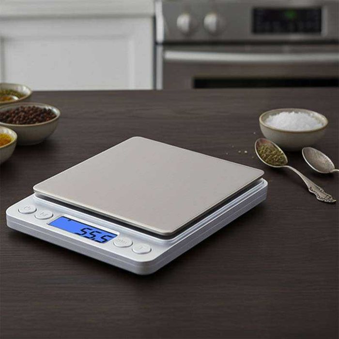 Кухненска везна 2 кг Ruhhy с LCD дисплей и 2 купи