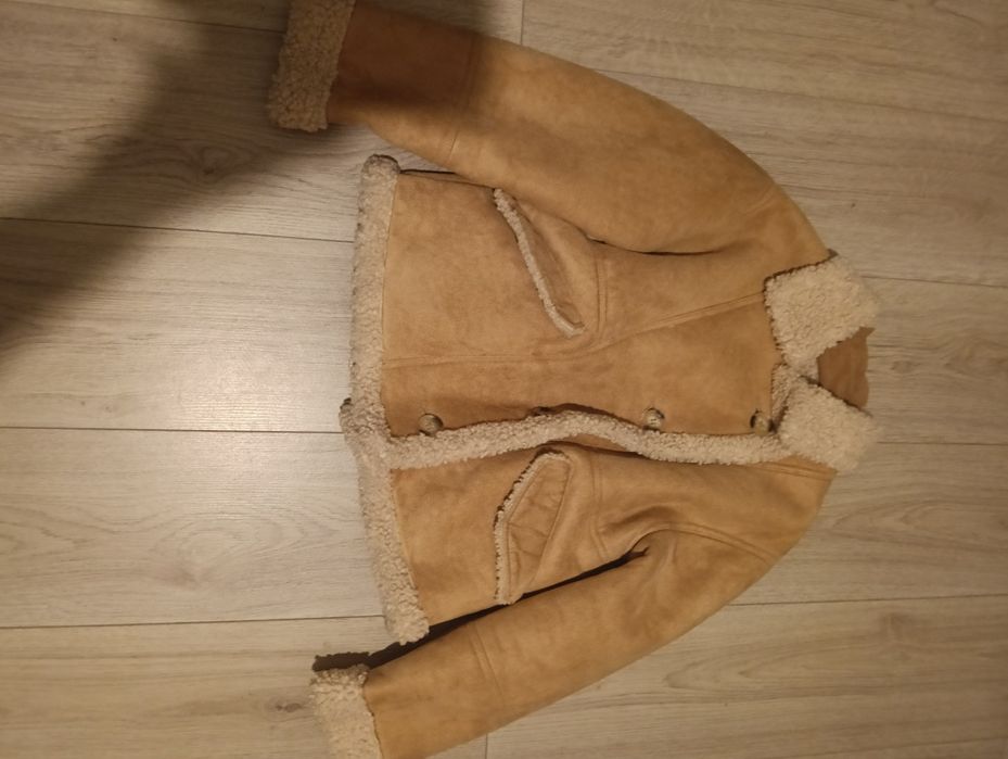 Cojoc din piele întoarsă  blănit pentru copii 11-12 ani mărimea 152