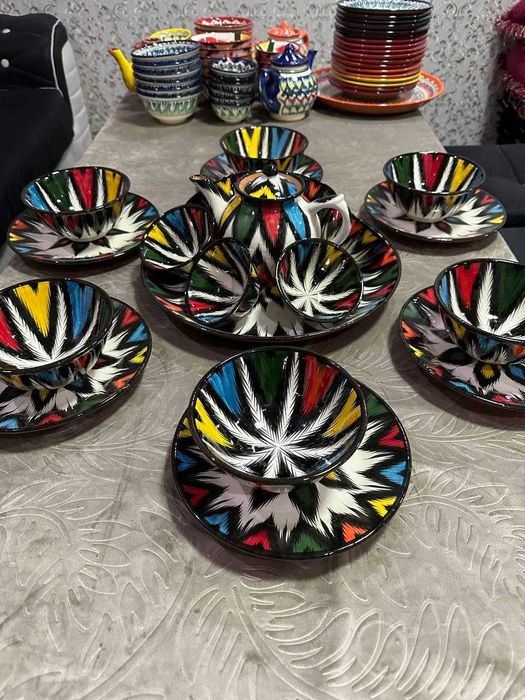 Риштанская керамика,Rishton sopol nabor,Rishton idish tovoqlari, sopol