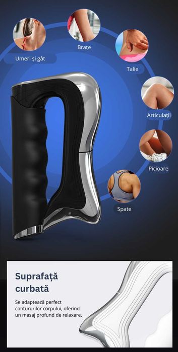 Aparat NOU de masaj cu tehnologie EMS+vibratii, 3 viteze, negru