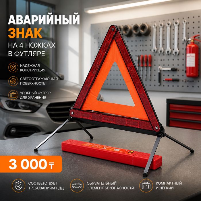 Аптечка, огнетушитель, аварийный знак, жилет.