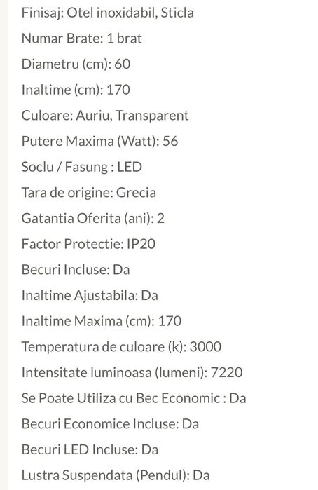 Lustra LED candelabru gold/ crystal glass