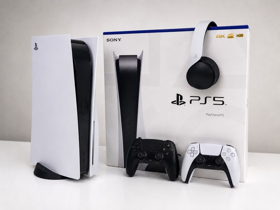 PlayStation 5 (дисковод) + 2 геймпада + Pulse 3D + 10 игр(чек/коробка)