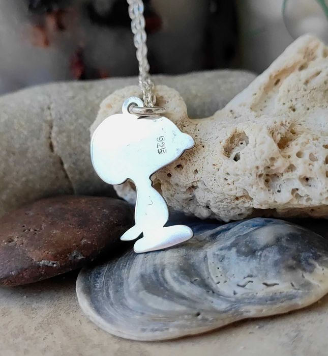 Сребърно детско колие-колие с фигурка на Снупи-колие за детски подарък