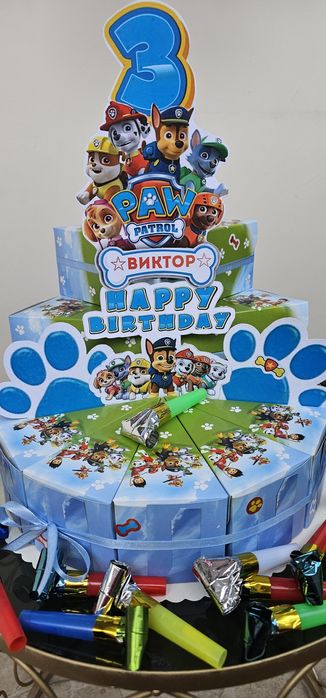 Картонена торта, детски рожден ден, парти градина