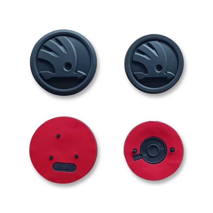 Емблема за Шкода предна 89мм и задна 79мм - Черна, Хромирана, Зелена