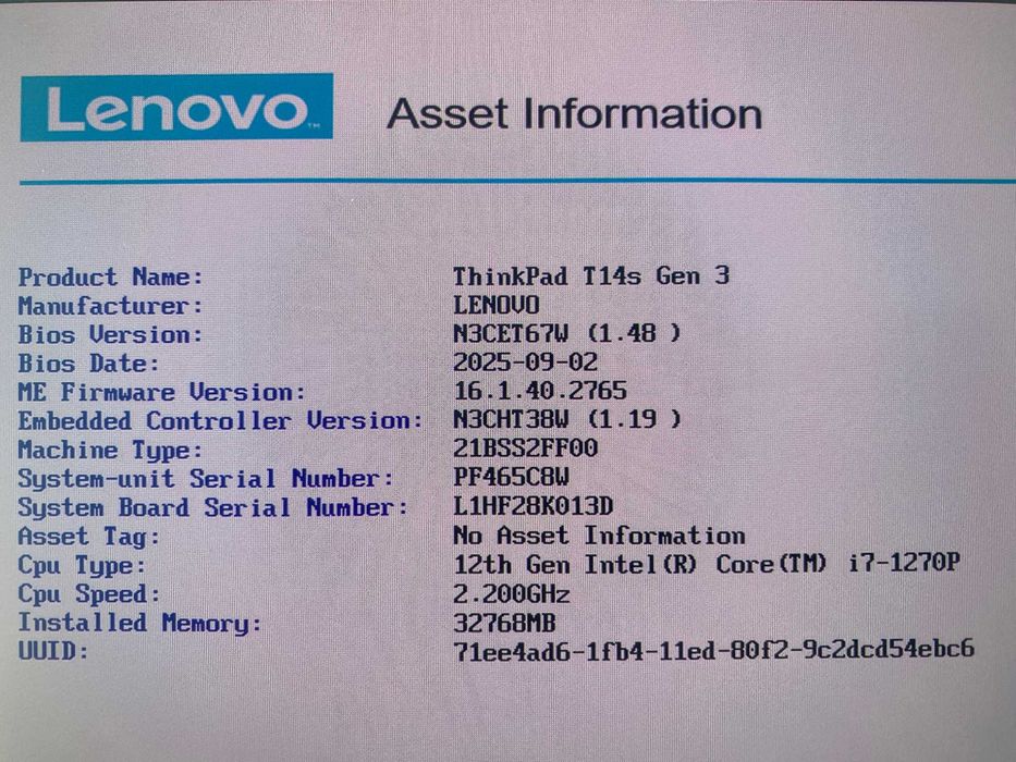 Lenovo ThinkPad T14s Gen 3 | i7-1270P vPro | 32GB RAM | 2TB NVMe | Magnesium + CFRP | Stare impecabilă