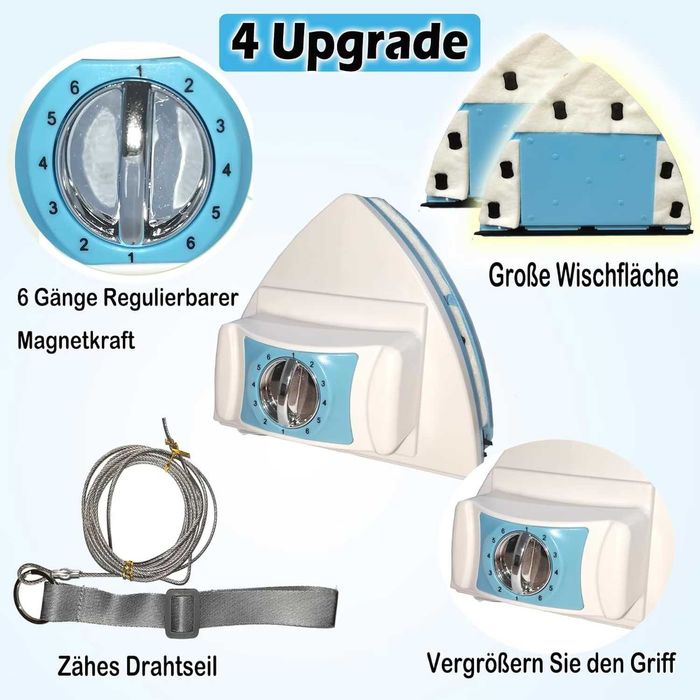 Нова магнитна чистачка за прозорци ZUNSEAT, за стъклопакети 8-40 мм