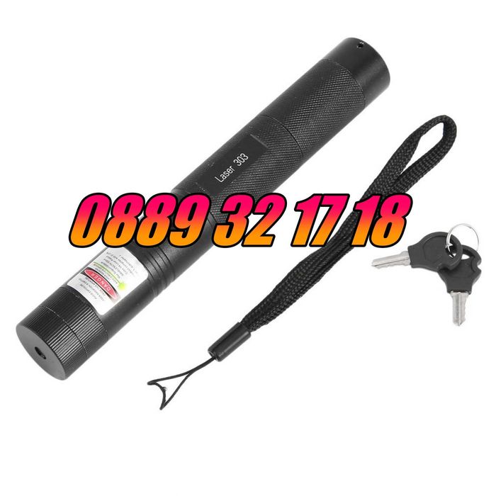 Лазер пойнтер с проекция до 10000 метра, мощен зелен лазер