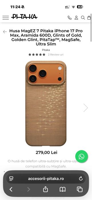 Husă Pitaka MagEZ 7 iPhone 17 Pro Max – Aramid 600D, MagSafe, Ultra Slim