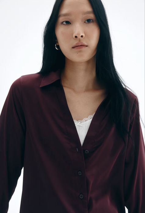 Риза бордо с копчета