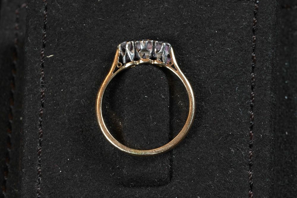 Пръстен Злато 750 и Платина с 3 Диаманта 0.28 карата Размер 54