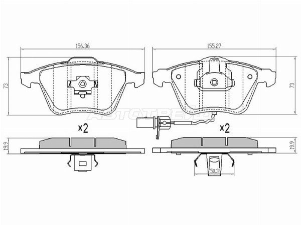 Колодки тормозные передние Audi A3