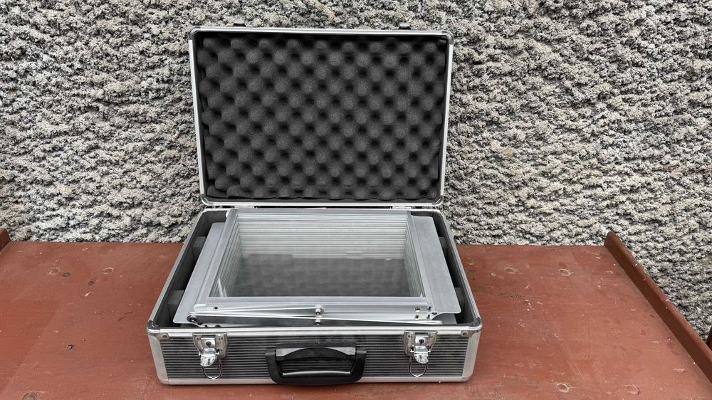 Suport pliabil pentru reviste, broșuri, cataloage, 6 buzunare, afișaj față-verso, portabil cu geantă de transport pentru expoziții