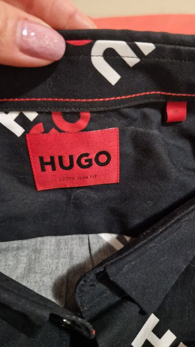 Мъжка риза Hugo с принт на лого