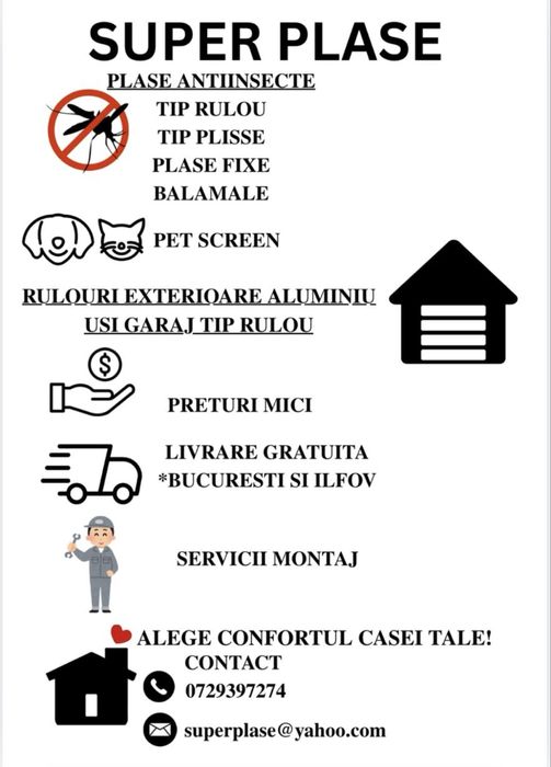 Plase țânțari, rulouri exterioare!!