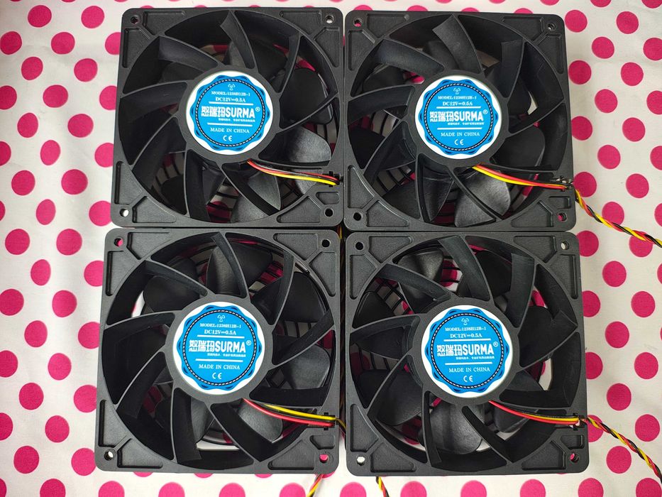 4 x Ventilator Surma industrial/server de mare presiune și debit de aer, 120 mm