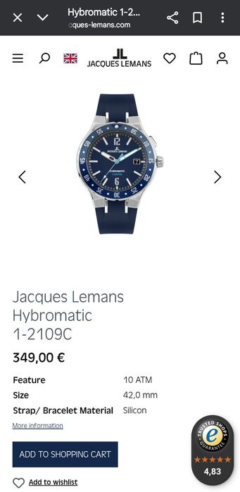 Vand ceas Jaques Lemans, purtat ocazional. Starea lui se observa in po