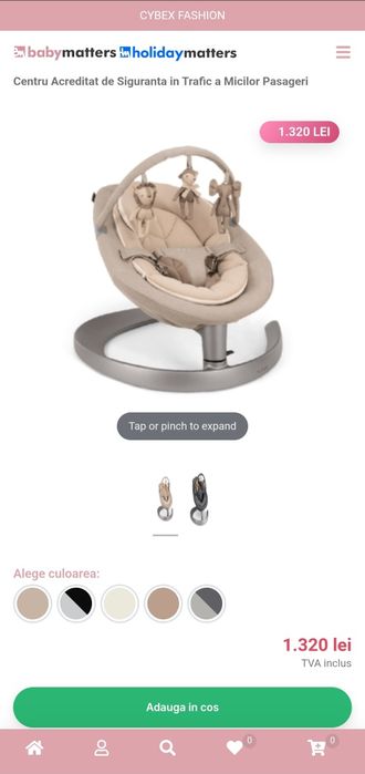 Balansoar Nuna Leaf Grow (Culoare Biscotti/Crem)