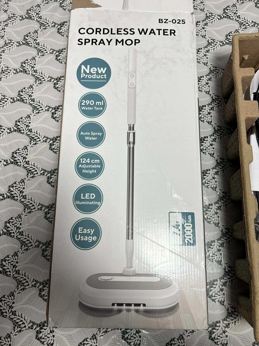 Mop Electric Fără Fir, cu Acumulator și Spray